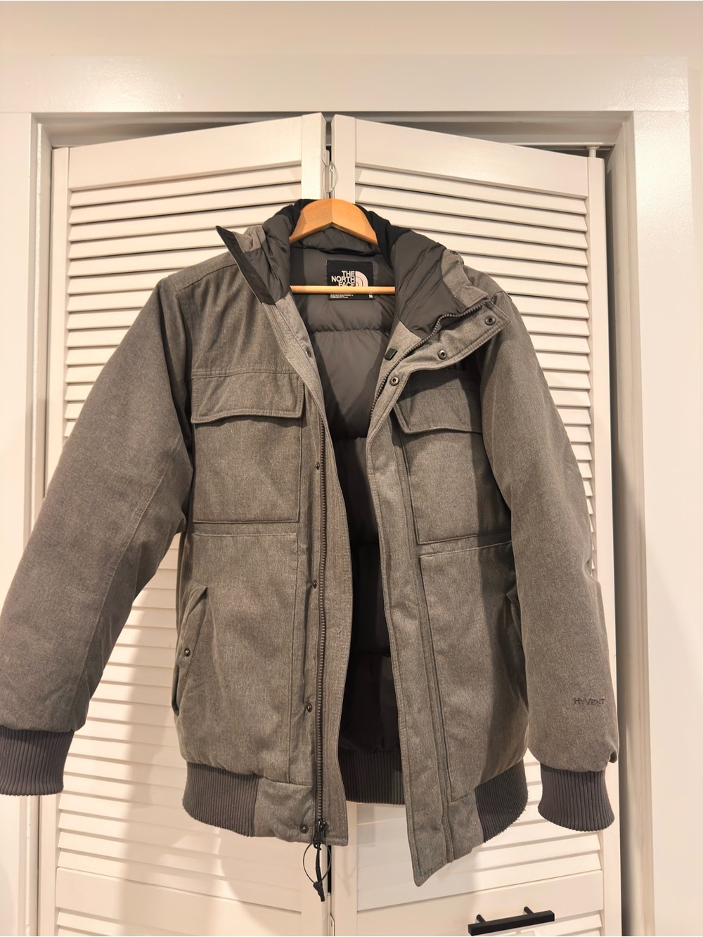 The North Face Men's Gray Hooded Puffer Jacket